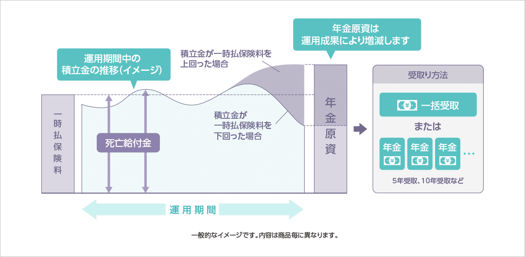 変額個人年金保険のイメージ図